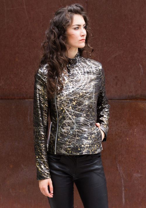 Blouson Motard Femme En Cuir D'agneau Véritable 100% Rembourré - Marque Zayn Leather, Neuf Avec étiquettes, Tailles XS à 3XL